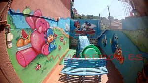 mural infantil guarderia nemo mickey pocoyo